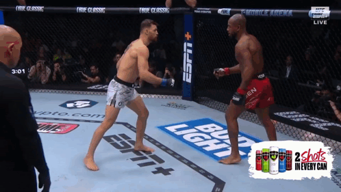 Two Men Fighting In Boxing Ring With Bud Light GIF