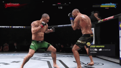 Two Men Fighting in Boxing Ring With Strike Modifiers Button