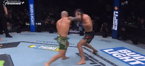 Two Men Fighting in Bud Light and ESPN Boxing Ring