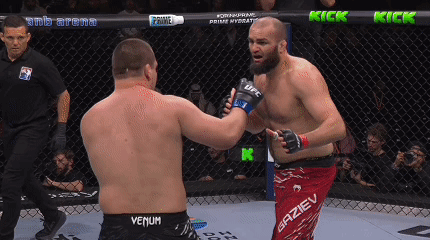 Two Men Fighting In Cage One Wearing Venum Shorts GIF