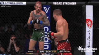 Two Men Fighting in Cage With Vegas Stronger