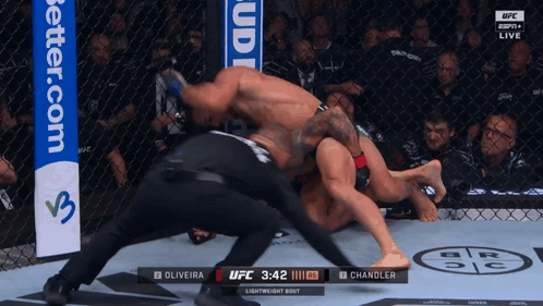 Two Men Fighting in Ring It's MMA Shorts