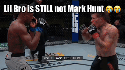 Two Men Fighting In UFC Ring Lil Bro Is Still Not Mark Hunt GIF