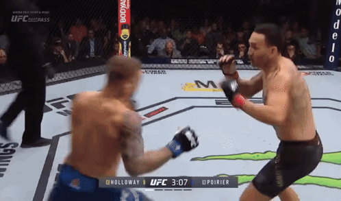 Two Men Fighting In UFC Ring GIF