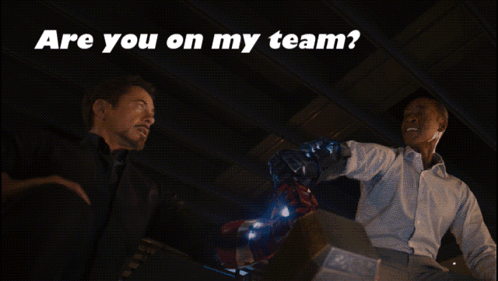 Two Men Fighting With Are You On My Team GIF