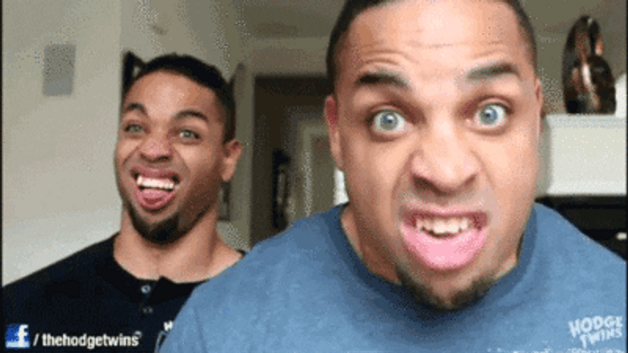 Two Men Funny Faces Expressions GIF 