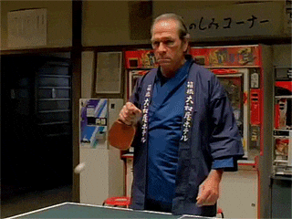 Two Men Game Of Strength And Focus Table Tennis GIF