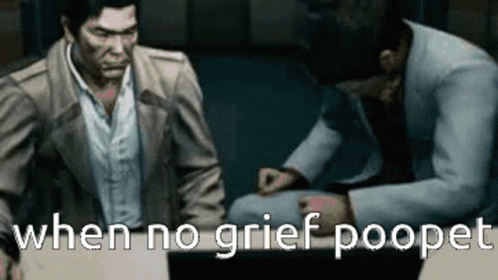 Two Men Gaming Saying When No Grief Poopet GIF