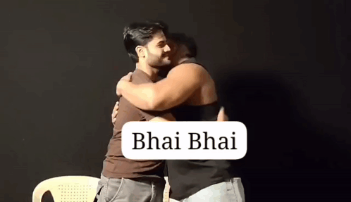 Two Men Hugging Bhai Bhai GIF