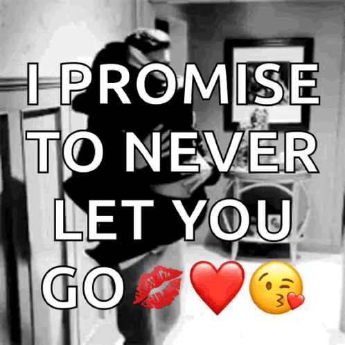 Two Men Hugging With Text I Promise To Never Let You Go GIF
