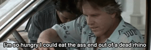 Two Men In A Car With One Saying I 'M So Hungry I Could Eat The Ass GIF