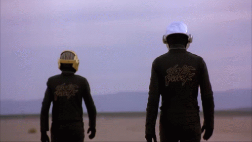 Two Men in Black Jackets with Daft Punk