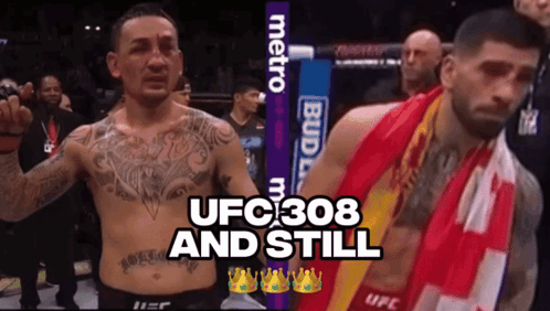 Two Men In Boxing Ring UFC 308 And Still GIF