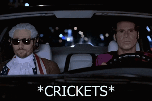 Two Men in Car With Crickets