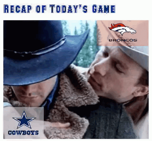 Two Men in Cowboy Hats with Cowboys Logo