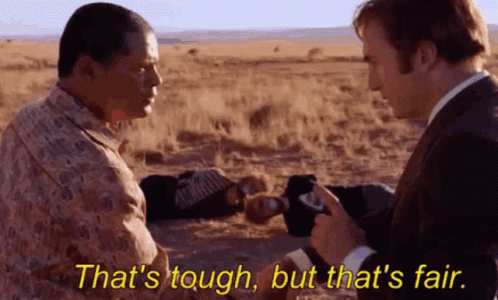 Two Men In Field That's Tough But Fair GIF