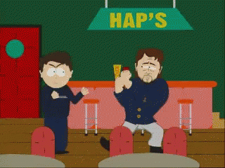 Two Men In Front Of Hap's Bar GIF