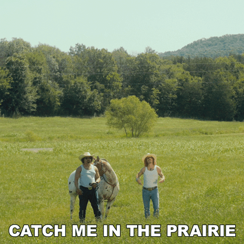 Two Men in Grassy Field Catch Me in the Prairie