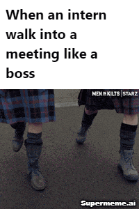 Two Men In Kilts Are Walking Into A Meeting Like A Boss GIF