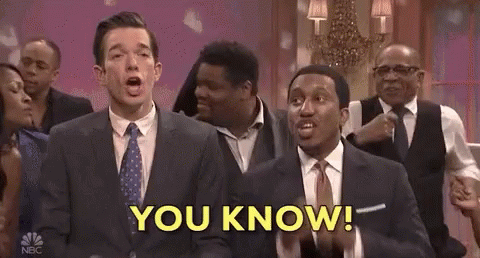 Two Men In Suits And Ties Are Standing Next To Each Other And One Of Them Is Saying You Know GIF