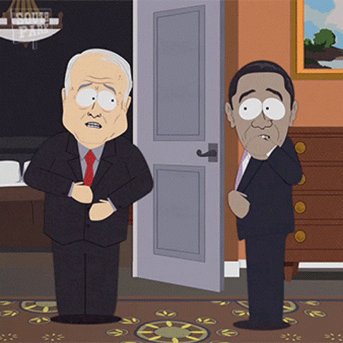 Two Men in Suits at South Park Door