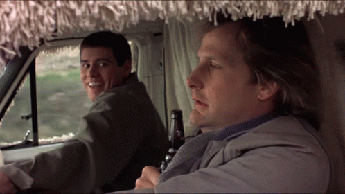 Two Men In Van One Holding Beer GIF