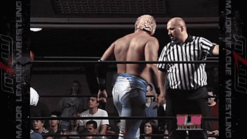 Two Men in Wrestling Ring Major League Wrestling