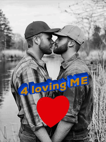 Two Men Kissing Loving Me