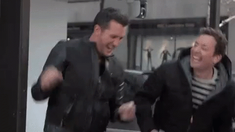 Two Men Laughing Together