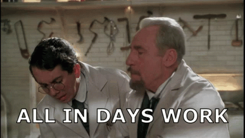 Two Men Looking At All In Days Work GIF