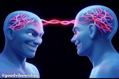 Two Men Looking at Each Other Good Vibe Wishes