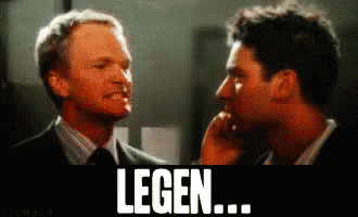 Two Men Looking at Each Other Legen