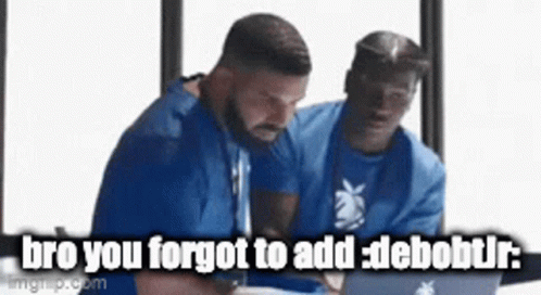 Two Men Looking At Laptop Saying Bro You Forgot To Add Debobt R GIF