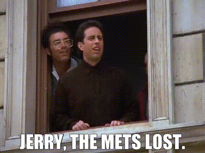 Two Men Looking Out Window With Mets Lost GIF