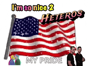 Two Men Next to American Flag Pride