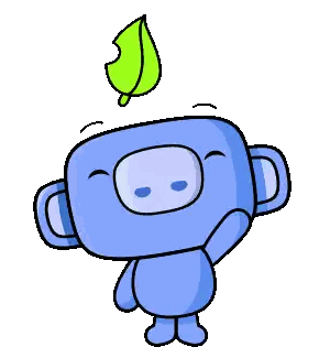Two Men Next to Cartoon Character With Leaf