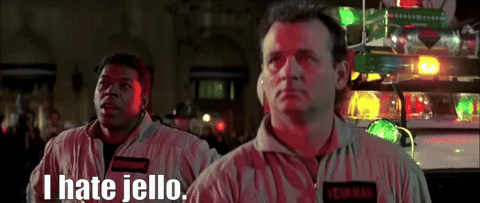 Two Men Next to Each Other With I Hate Jello