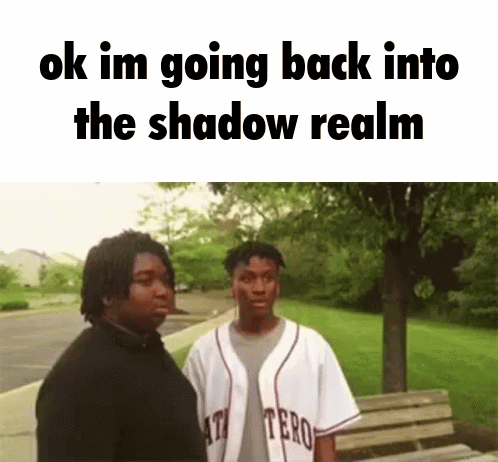 Two Men Ok Im Going Back Into Shadow Realm