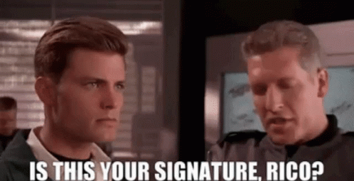 Two Men One Asking Is This Your Signature Rico