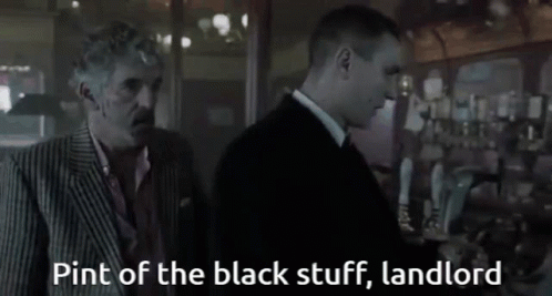 Two Men Pint Of The Black Stuff Landlord GIF