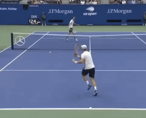 Two Men Playing Tennis GIF