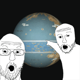 Two Men Pointing at Pacific Ocean Globe