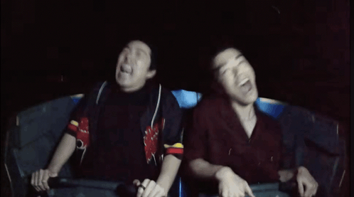 Two Men Riding Roller Coaster Chicago Shirt GIF