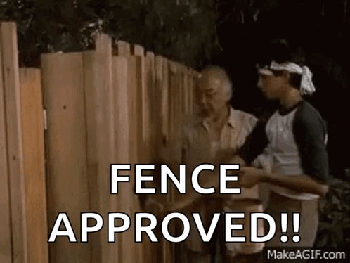 Two Men Saying Fence Approved GIF