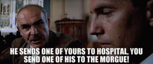 Two Men Saying He Sends One Of Yours To Hospital GIF