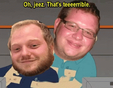 Two Men Saying Oh Jeez Tereible GIF