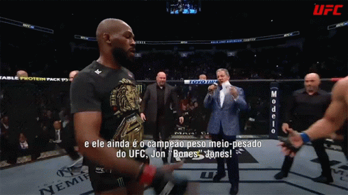 Two Men Shake Hands in UFC Ring
