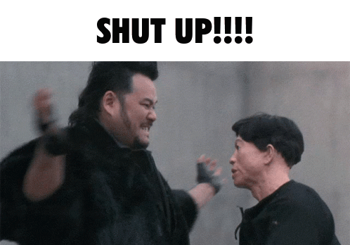 Two Men Shut Up!!! GIF
