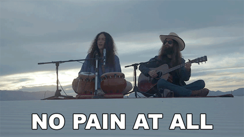 Two Men Singing And Playing Guitars No Pain At All GIF