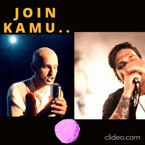 Two Men Singing Into Microphone GIF